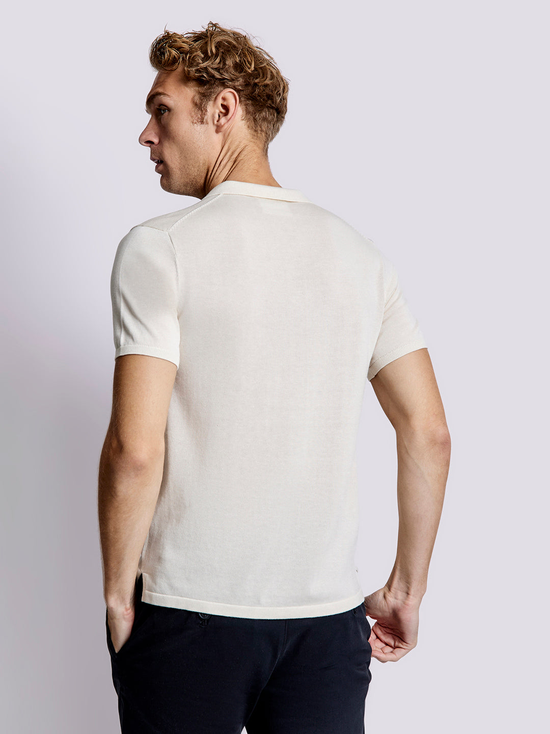 Bruun & Stengade Men Beige Solid Polo TShirt