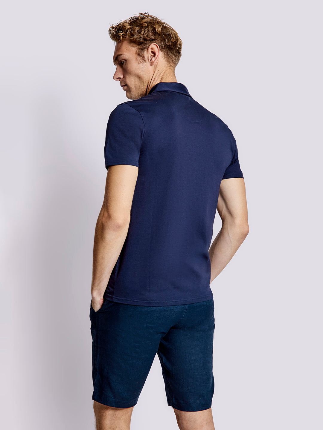 Bruun & Stengade Men Navy Blue Solid Polo TShirt