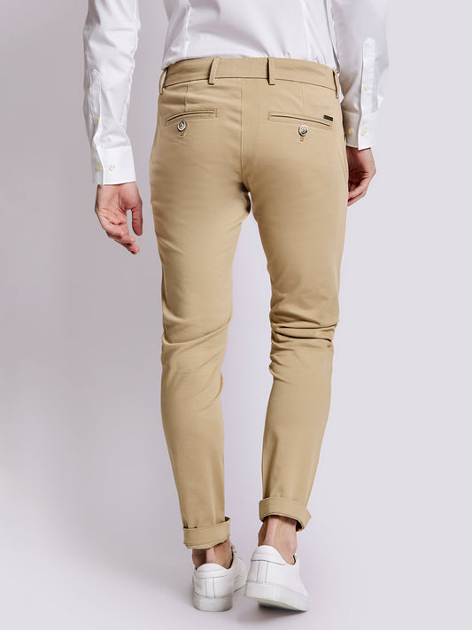 Bruun & Stengade Men Beige Solid Slim Fit Trouser