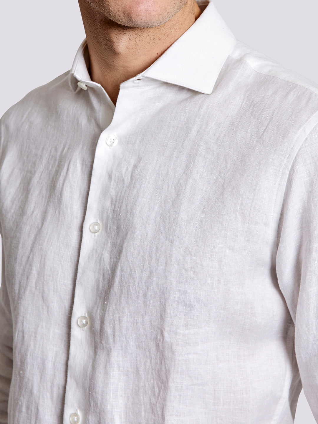 Bruun & Stengade Men White Solid Collar Shirt