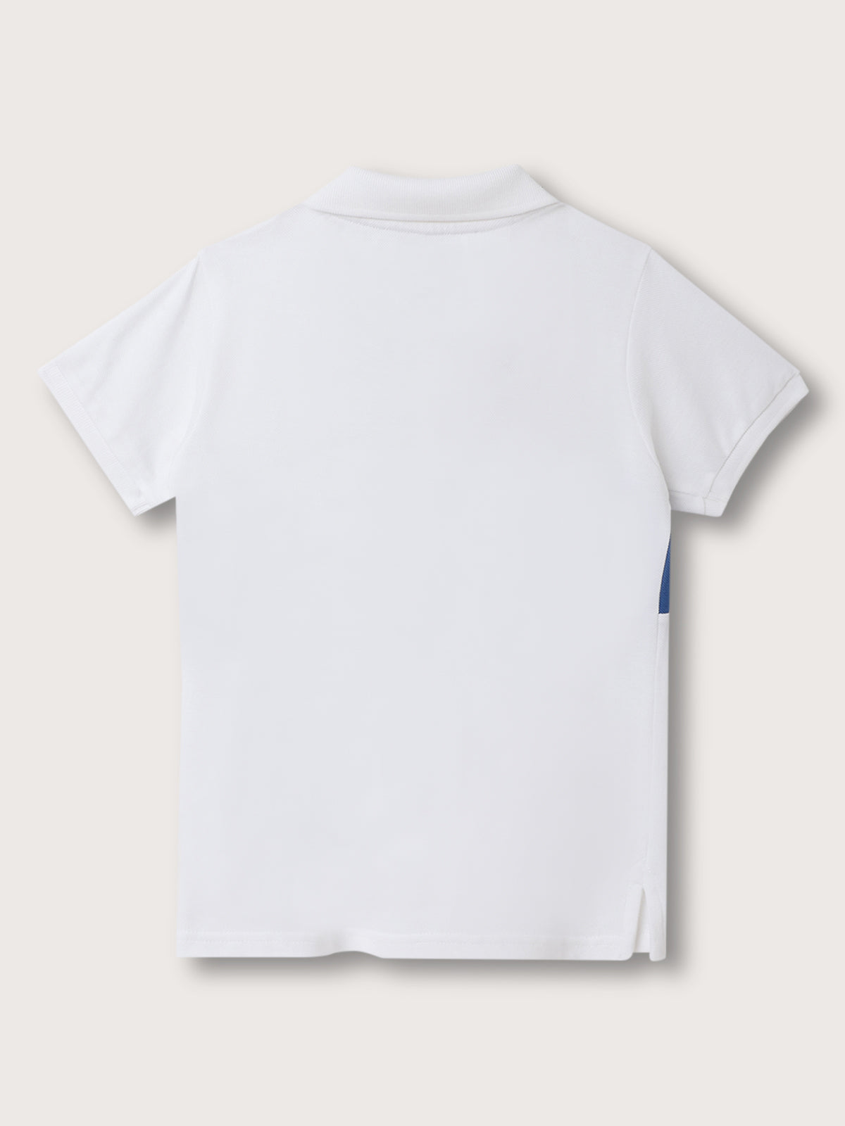 Blue Giraffe Kids White & Blue Embroidered Regular Fit Polo T-Shirt