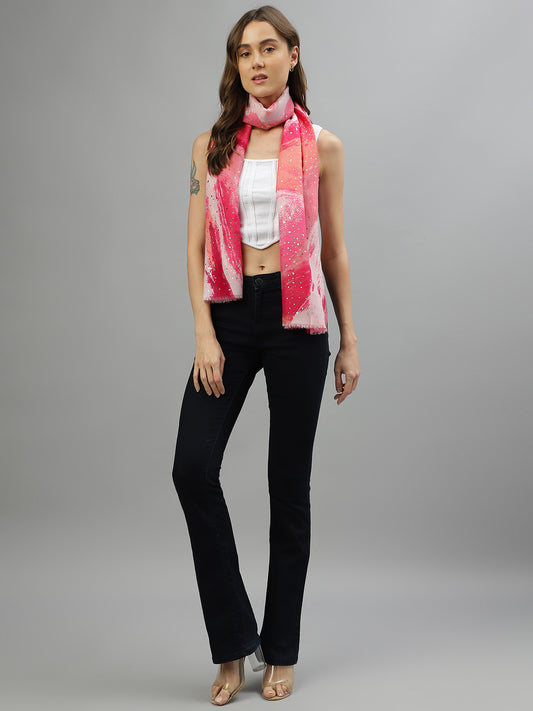 Centre Stage Women Pink Printed Scarf