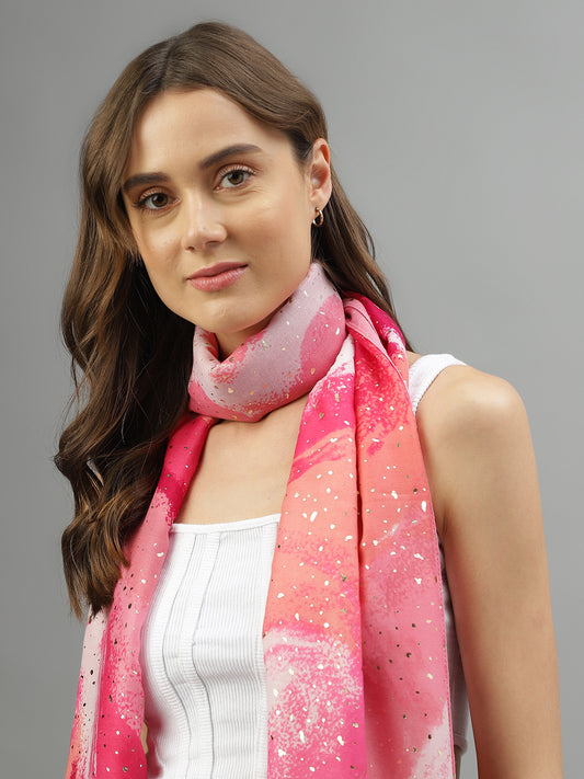 Centre Stage Women Pink Printed Scarf