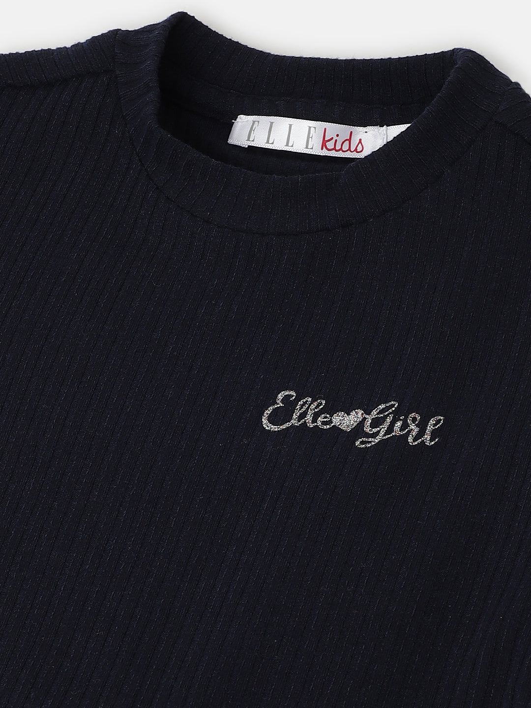 Elle Girls Solid Half Sleeves Round Neck Dress