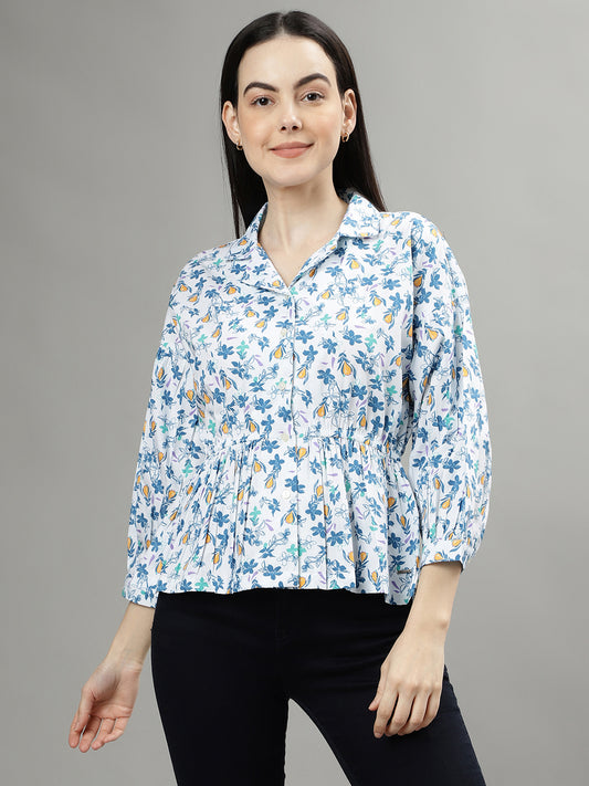 Elle Multi Fashion Floral Printed Regular Fit Shirt