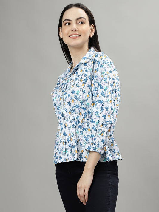 Elle Multi Fashion Floral Printed Regular Fit Shirt