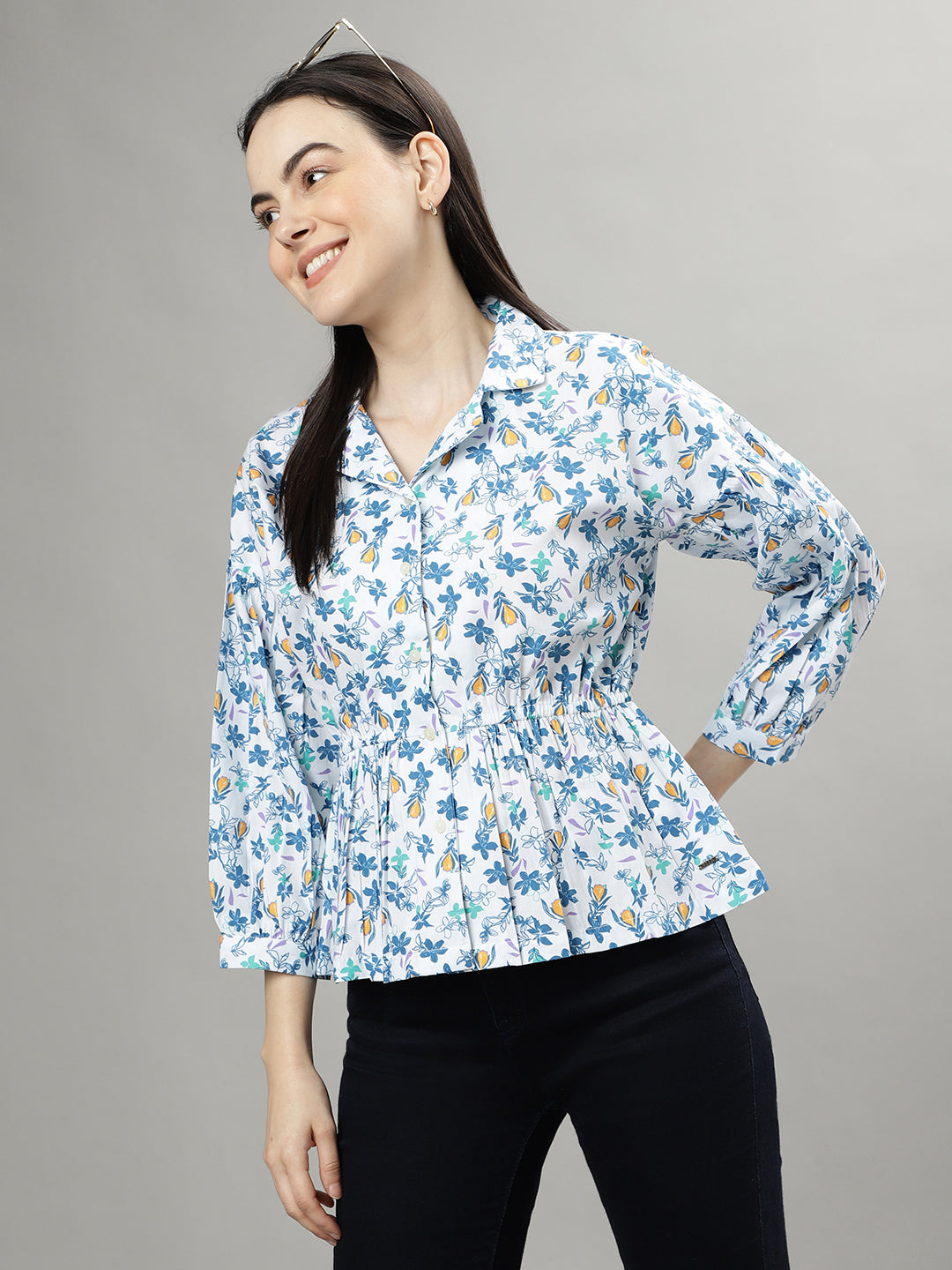 Elle Multi Fashion Floral Printed Regular Fit Shirt