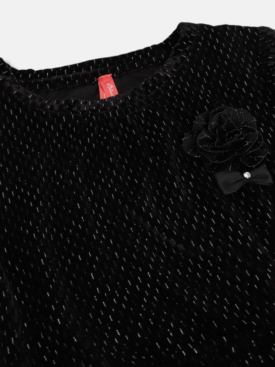 Blue Giraffe Girls Solid Full Sleeves Round Neck Dress