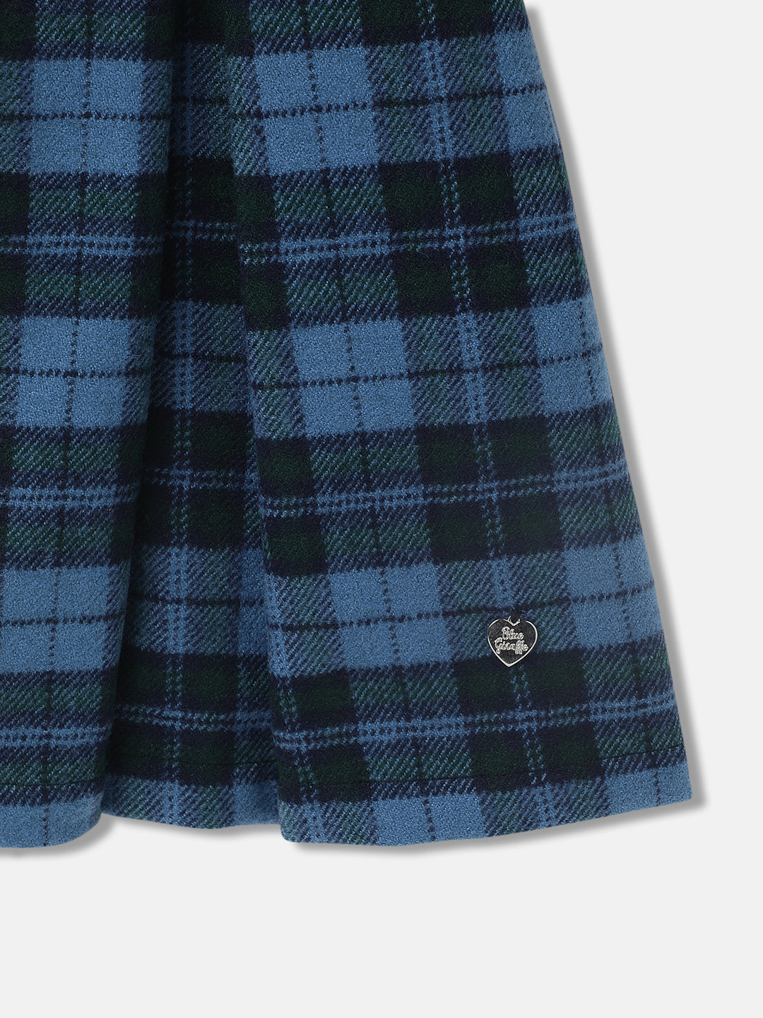 Blue Giraffe Girls Checked Full Sleeves Peter Pan Collar Dress