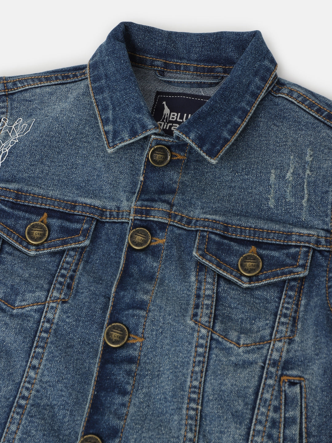 Blue Giraffe Boys Solid Full Sleeves Collar Jacket