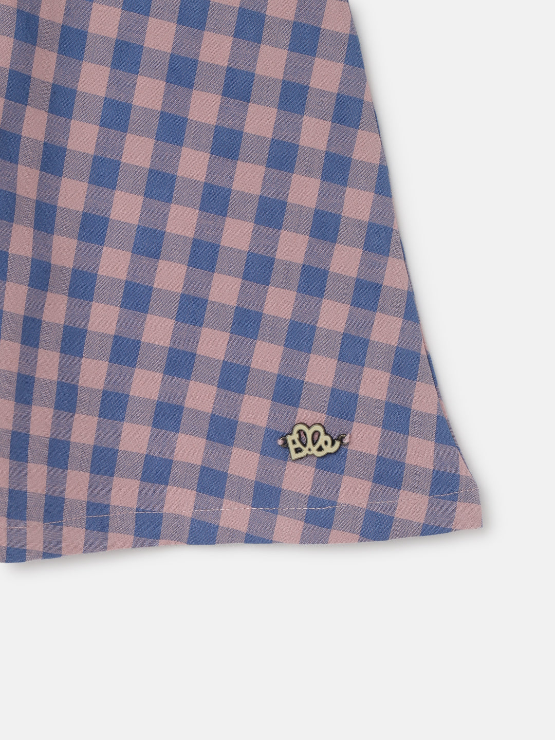 Elle Girls Checked Shirt Collar Full Sleeves Dress