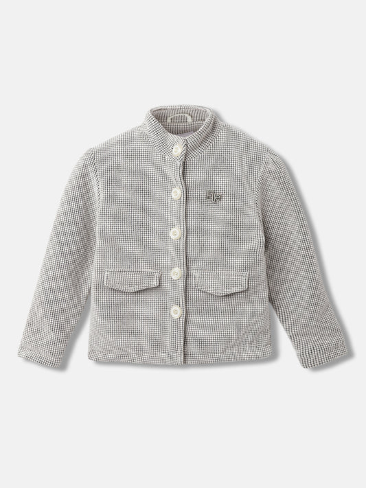 Elle Girls Checked Full Sleeves Round Neck Blazer