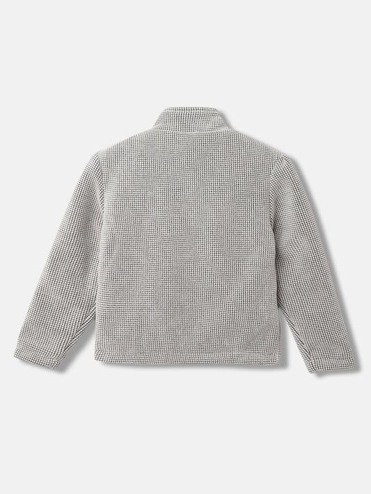 Elle Girls Checked Full Sleeves Round Neck Blazer