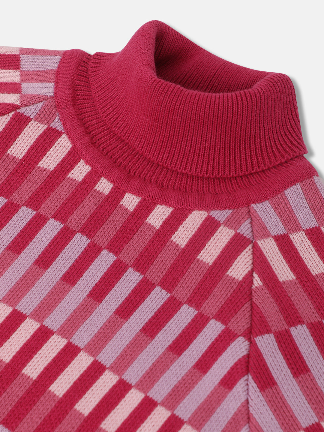 Elle Girls Printed Full Sleeves Turtle Neck Dress