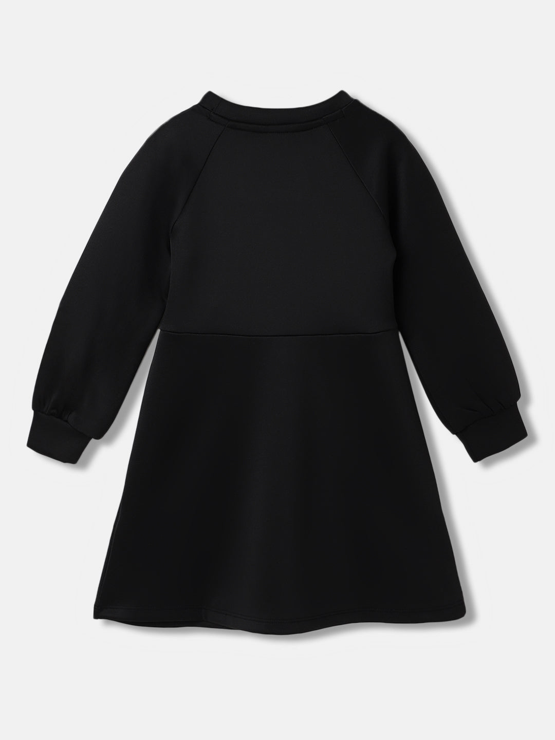 Elle Girls Solid Full Sleeves Round Neck Dress