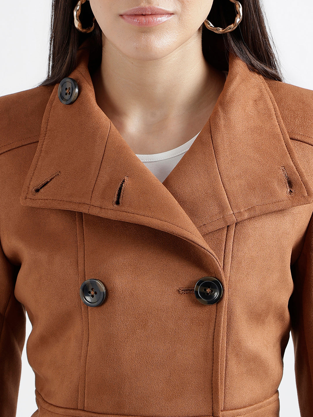 Elle Women Solid Full Sleeves Collar Jacket