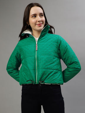 Elle Women Solid Collar Neck Full Sleeves Reversible Jacket