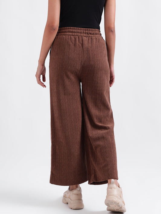 Elle Women Brown Solid Relaxed Fit Sweatpant