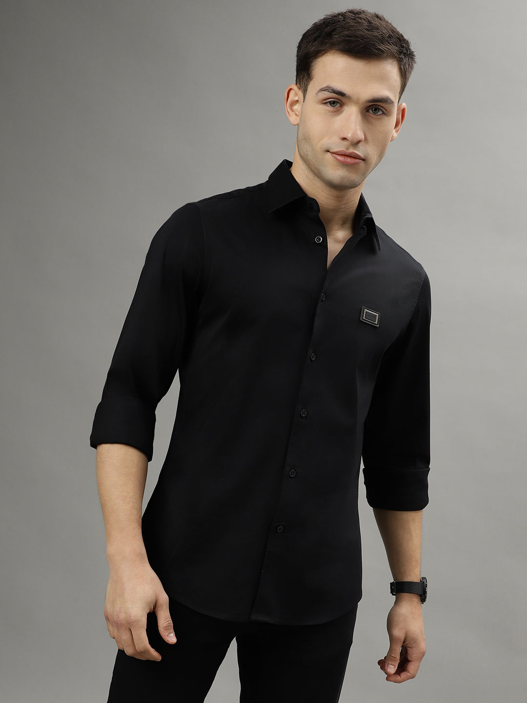 Iconic Black Fashion Slim Fit Shirt