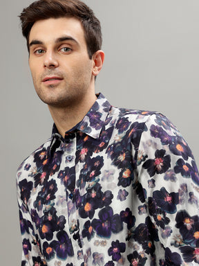 Iconic Men Printed Shirt Collar Full Sleeves Shirt