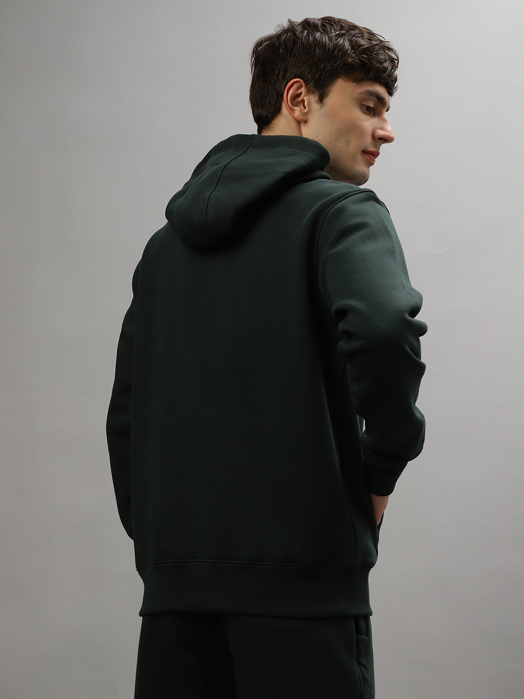 Iconic Men Embroidered Full Sleeves Hooded Sweatshirt