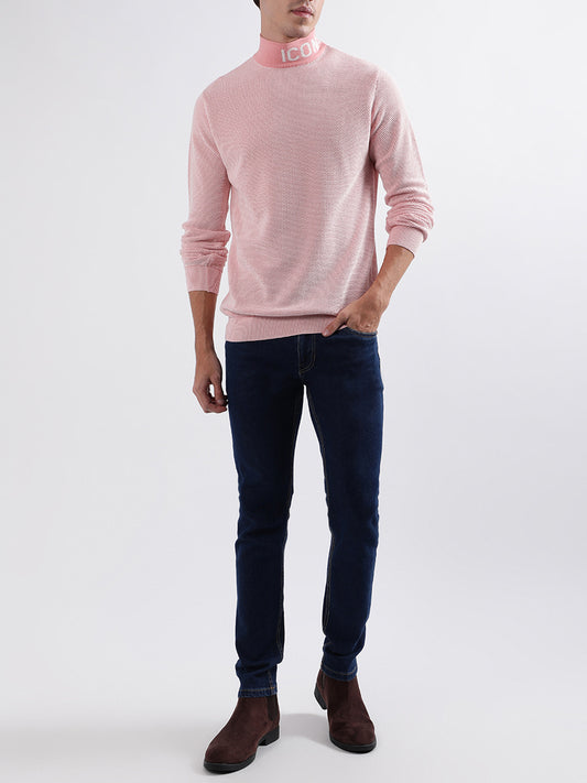 Iconic Men Multicolor Solid High Neck Sweater