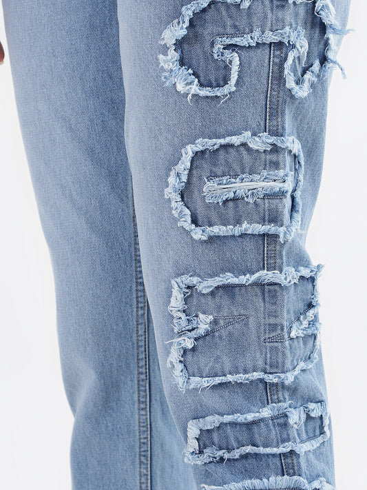 Iconic Women Blue Faded Relaxed Fit Jeans