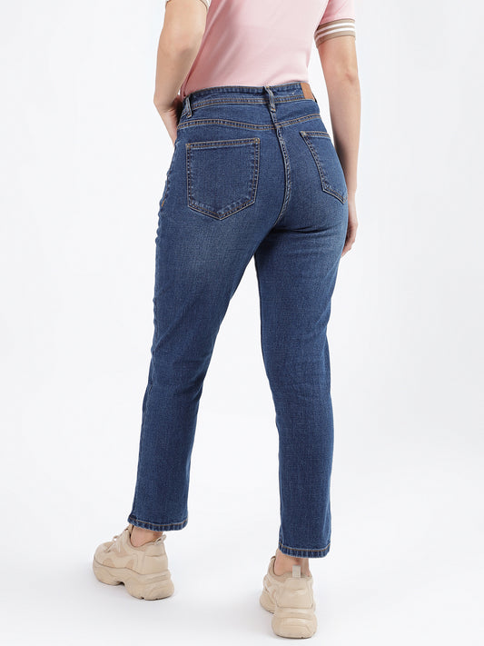 Iconic Women Blue Faded Slim Fit Jeans