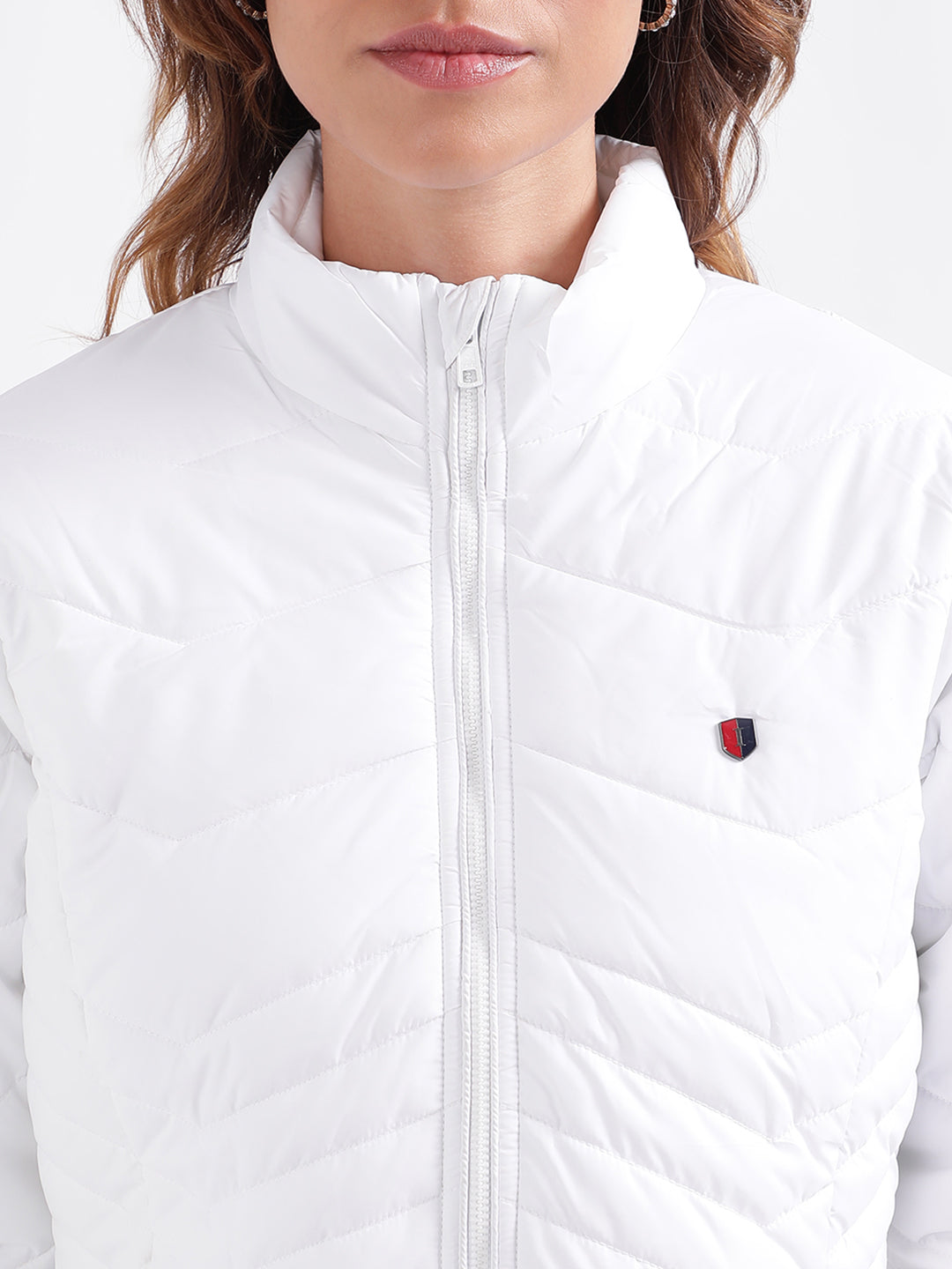 Iconic Women Solid Full Sleeves Stand Collar Jacket