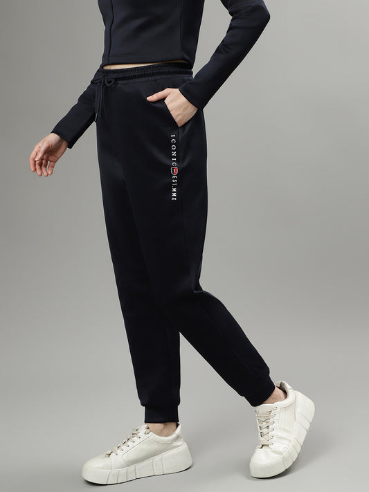 Iconic Women Navy Blue Regular Fit Joggers