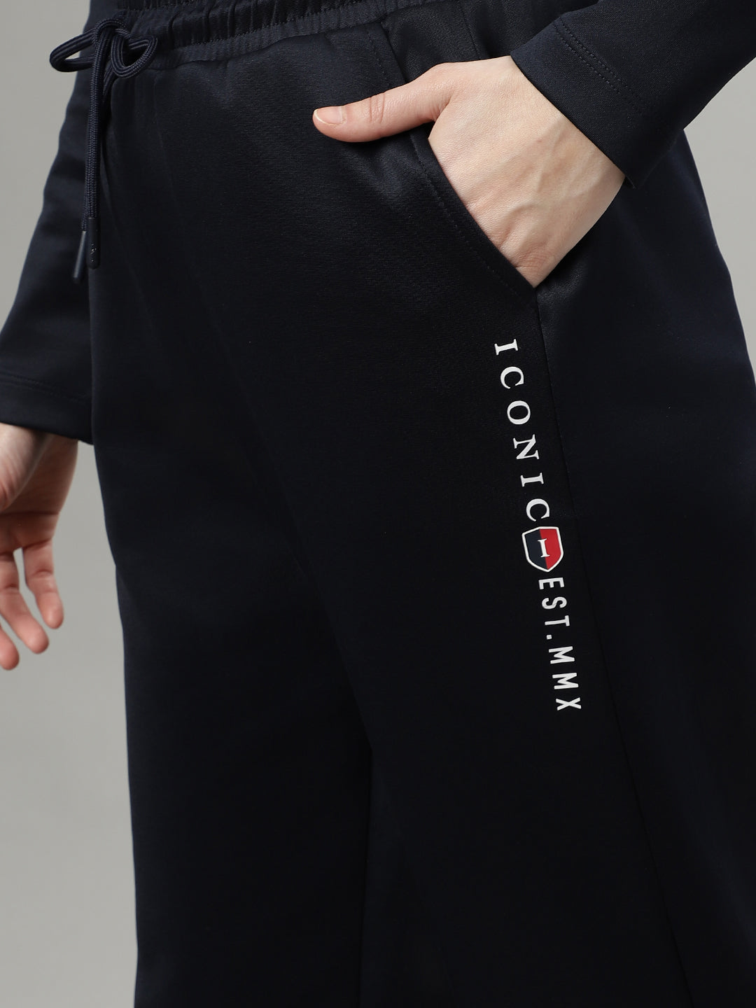 Iconic Women Navy Blue Regular Fit Joggers