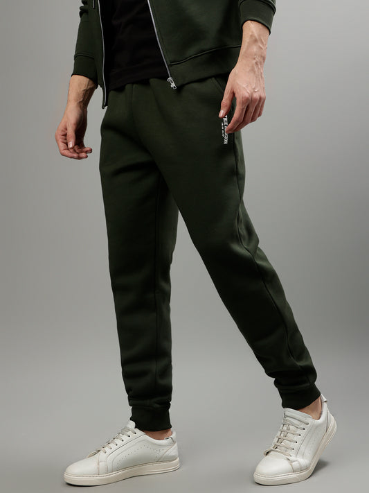 True Religion Men Green Solid Oversize Fit Trackpants