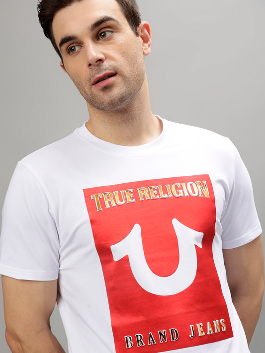 True Religion White Fashion Printed Regular fit T-Shirts