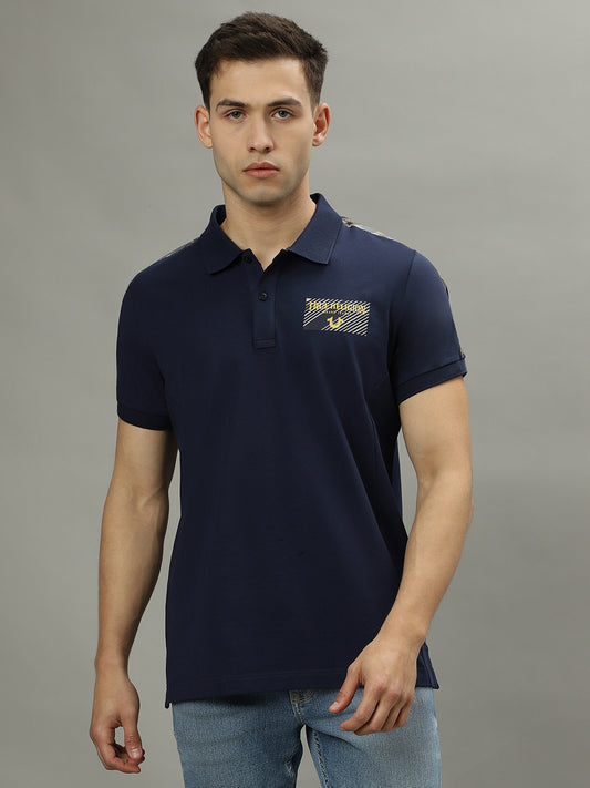 True Religion Blue Fashion Regular Fit Polo T-Shirt
