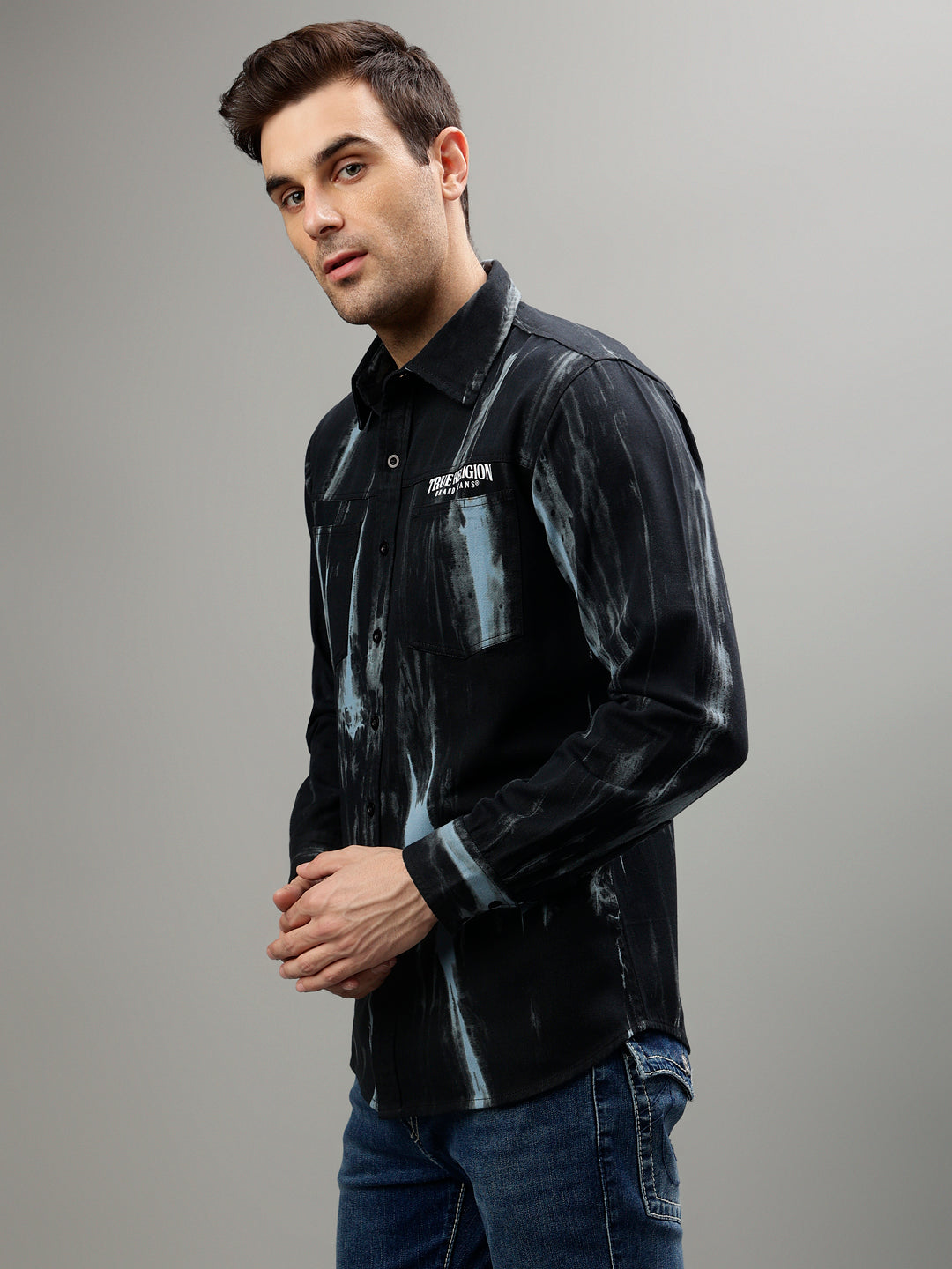 True Religion Black Fashion Tie - Dye Regular fit Shirt