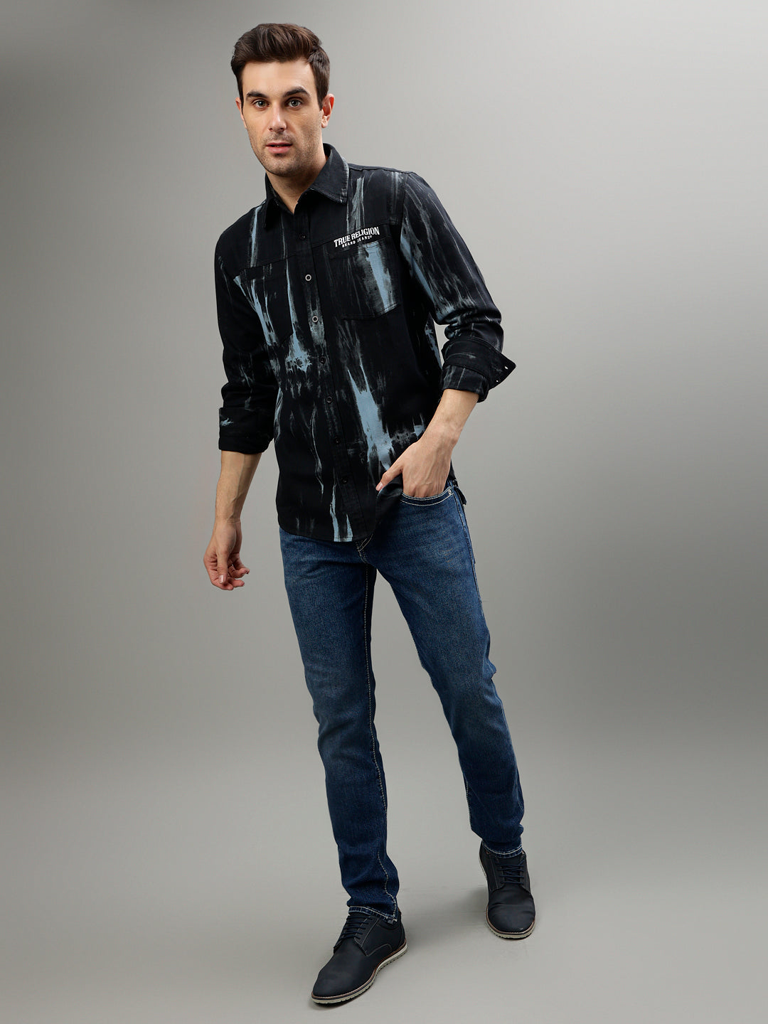 True Religion Black Fashion Tie - Dye Regular fit Shirt