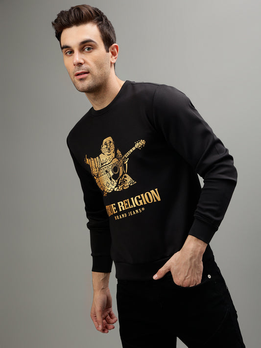 True Religion Men Printed Round Neck Full Sleeves Sweatshirt
