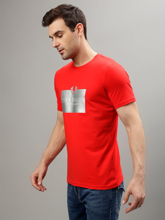 True Religion Red Fashion Printed Regular Fit T-Shirt