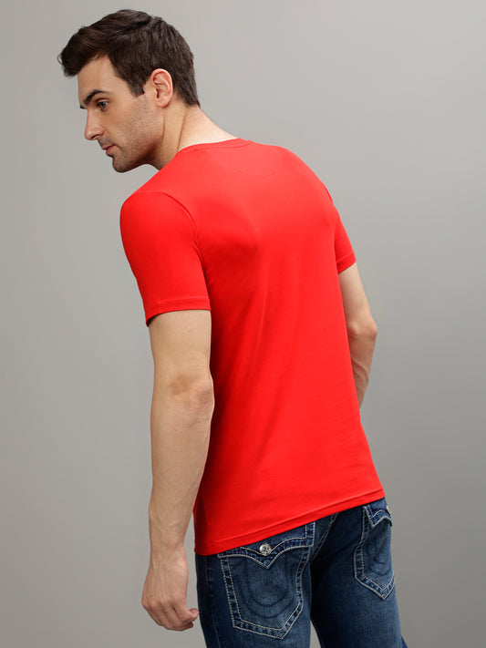 True Religion Red Fashion Printed Regular Fit T-Shirt