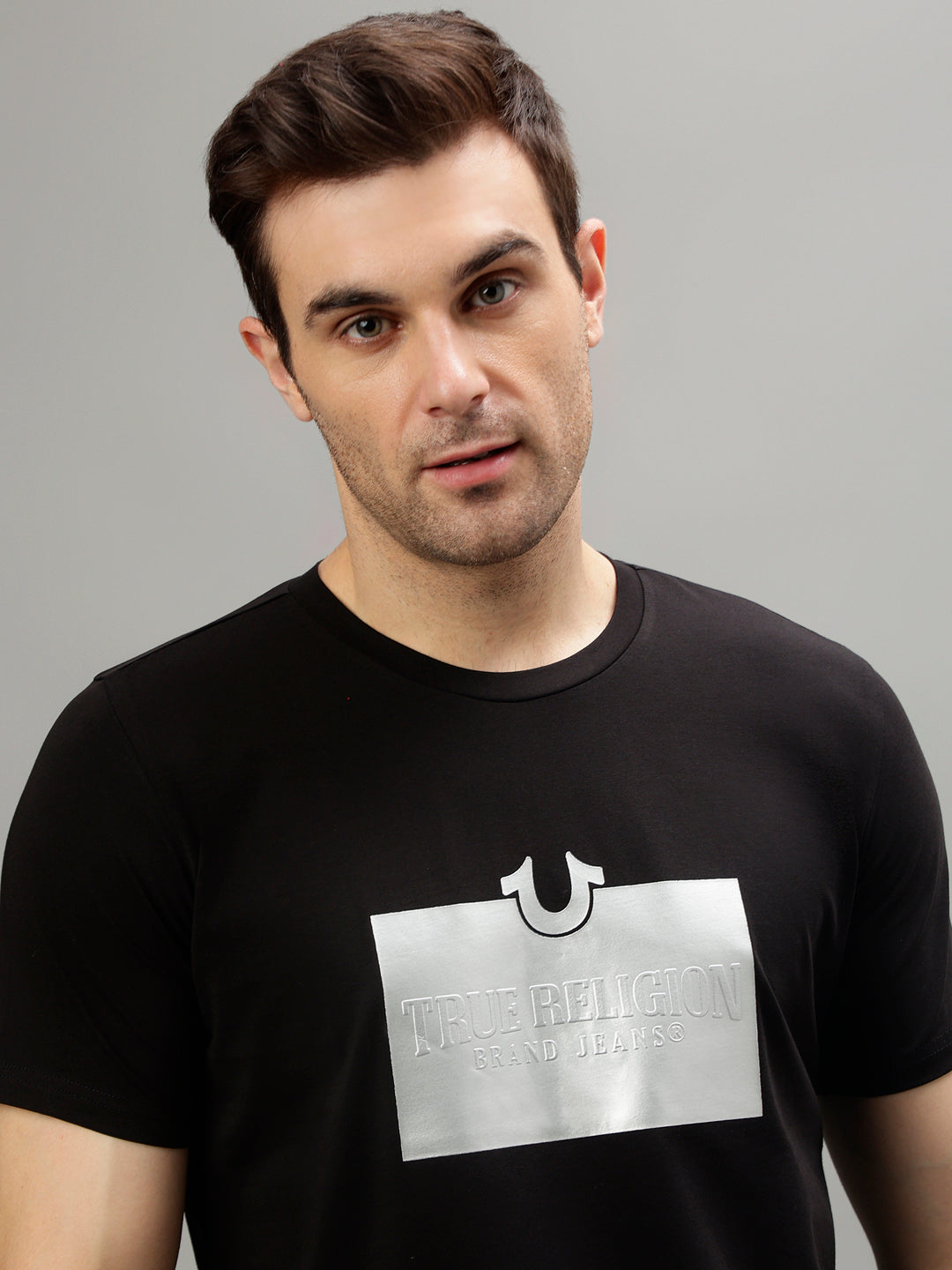 True Religion Black Fashion Printed Regular Fit T-Shirt