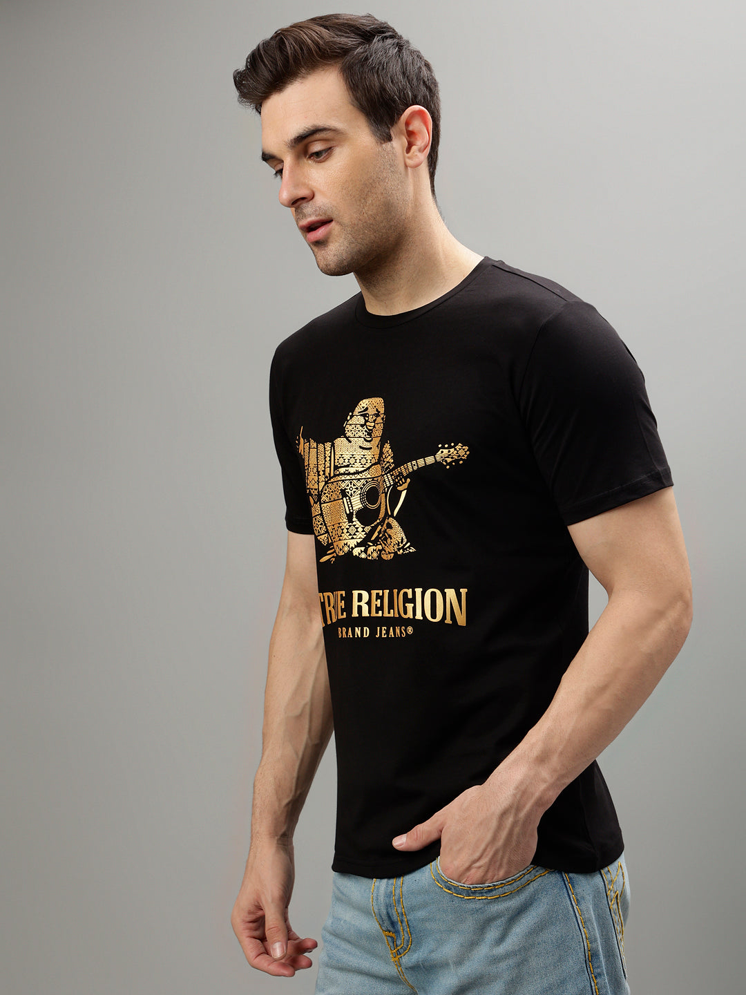 True Religion Black Fashion Printed Regular fit T-Shirt