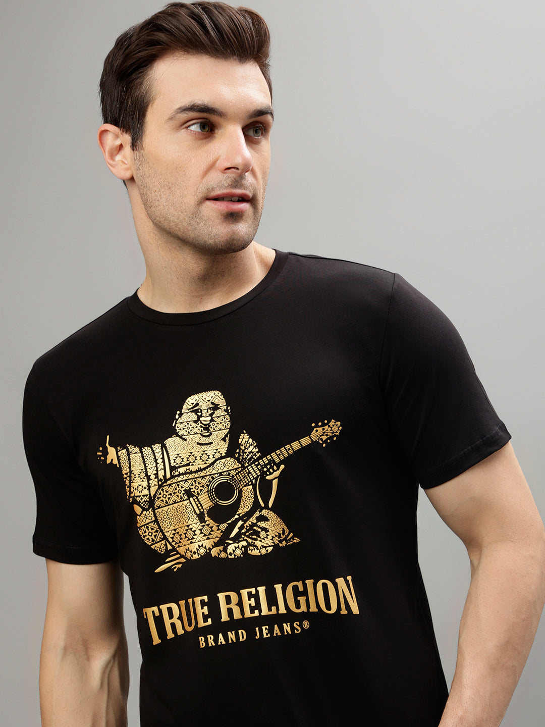 True Religion Black Fashion Printed Regular fit T-Shirt
