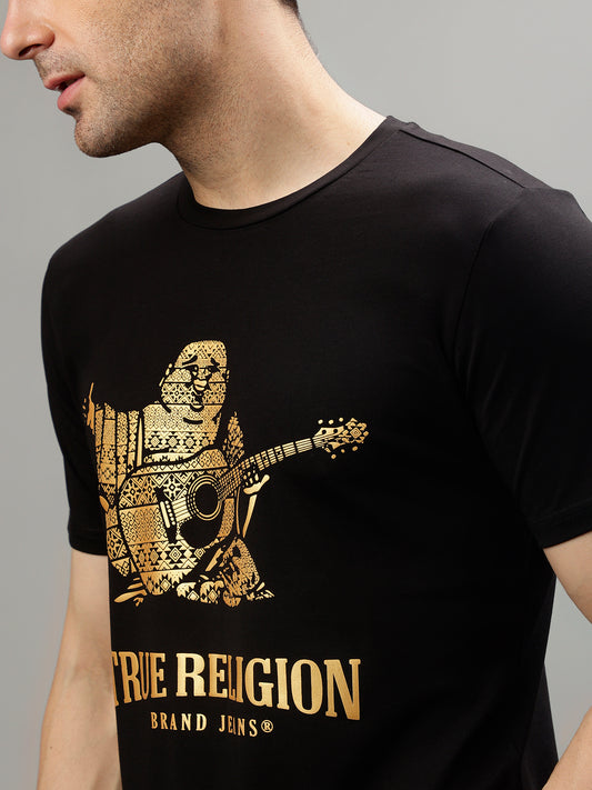 True Religion Black Fashion Printed Regular fit T-Shirts