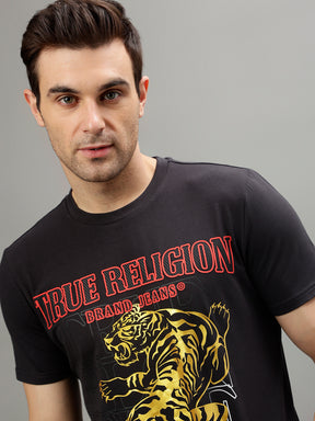 True Religion Men Printed Round Neck Half Sleeves TShirt