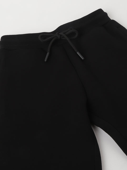 True Religion Boys Black Solid Regular Fit Trackpants