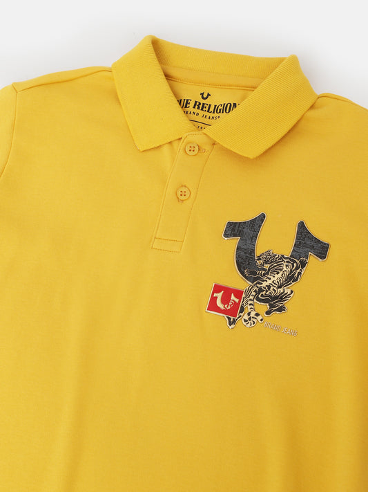 True Religion Kids Yellow Fashion Regular Fit Polo T-Shirt