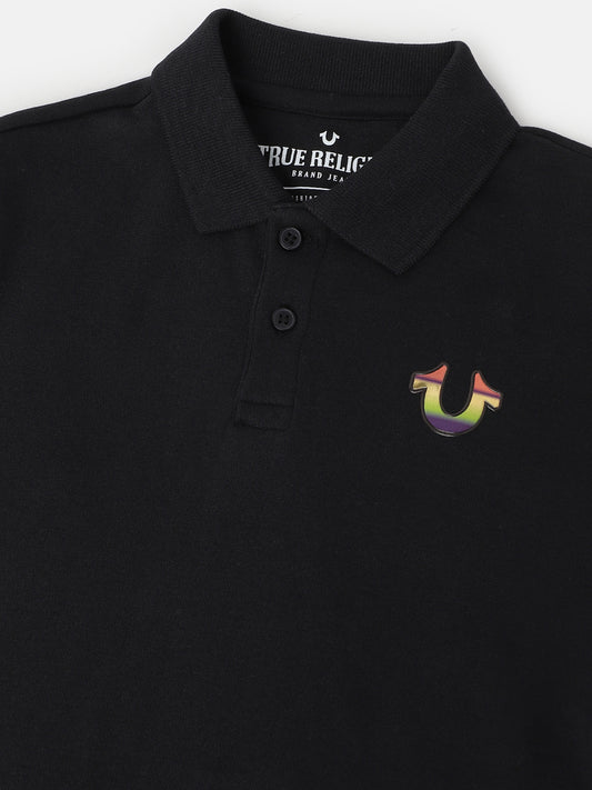 True Religion Kids Black Fashion Regular Fit Polo T-Shirt