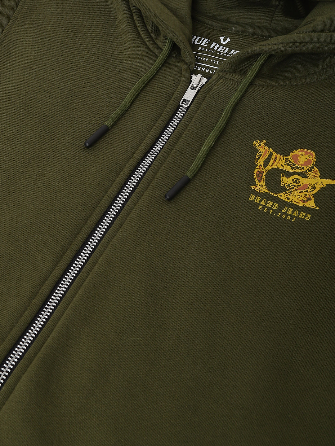 True Religion Olive Boys Solid Hooded Long Sleeves Sweatshirt