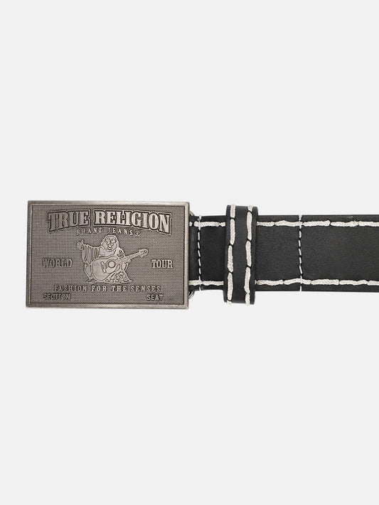 True Religion Men Black Solid Belt