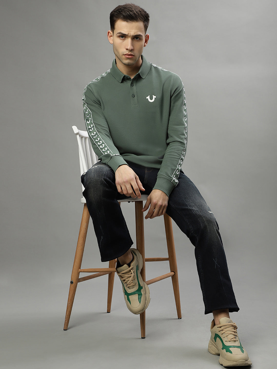 True Religion Green Fashion Regular Fit Polo T-Shirt